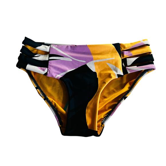 Seafolly Printed Multi Strap Hipster Bikini Bottom Size 6 NWT - Picture 2 of 6